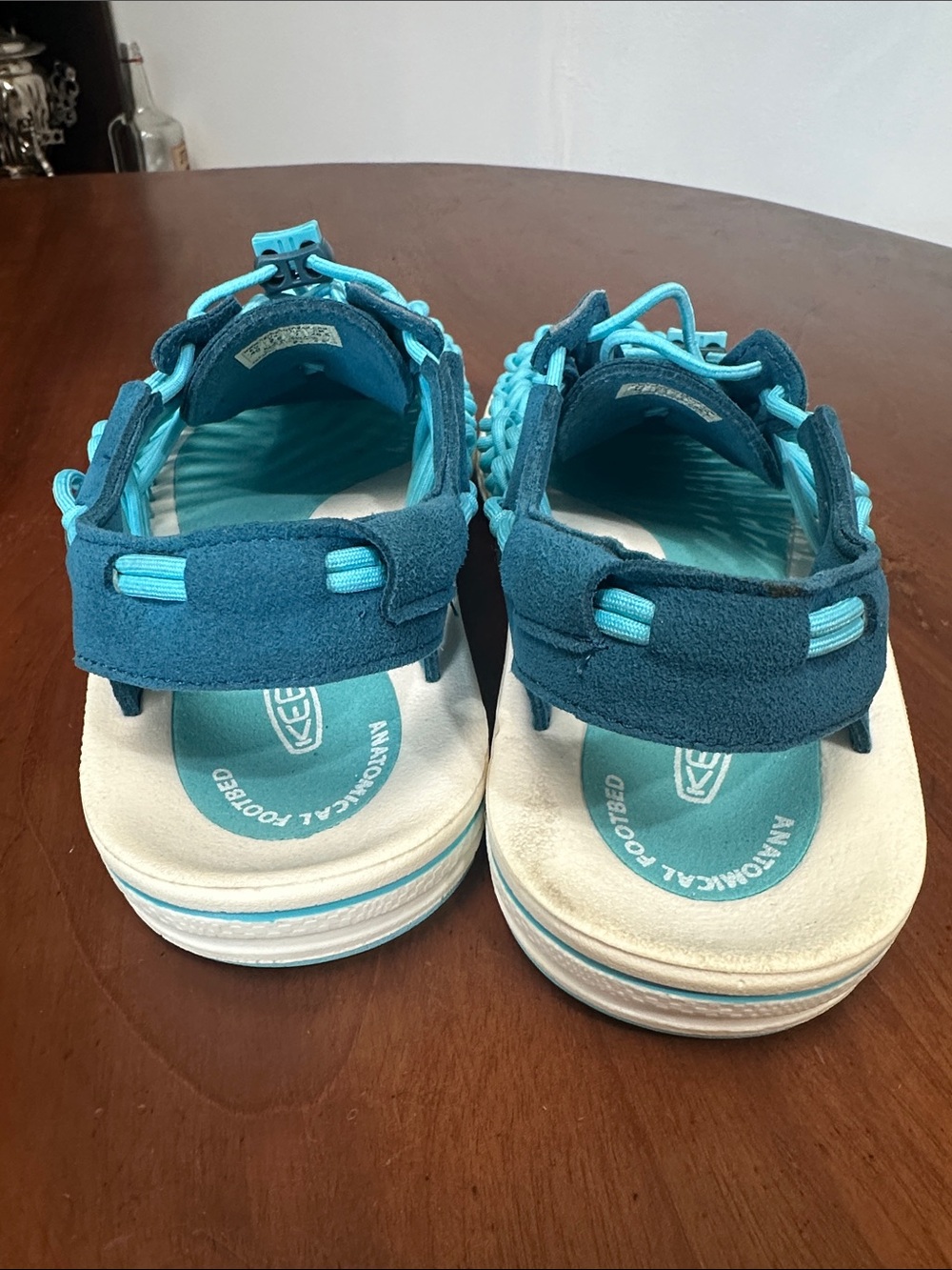 Keen Uneek Two-Tone Teal and Aqua Rope Sandals - Picture 4 of 8
